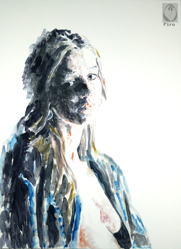 oil on paper - olio su carta di Piro